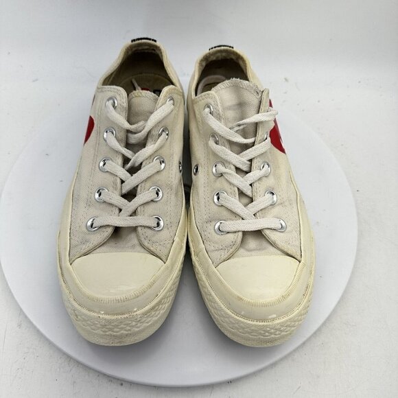 Converse Comme Des Garcons Hidden Heart White Canvas women Sneaker Shoes Size 6 - Picture 6 of 13
